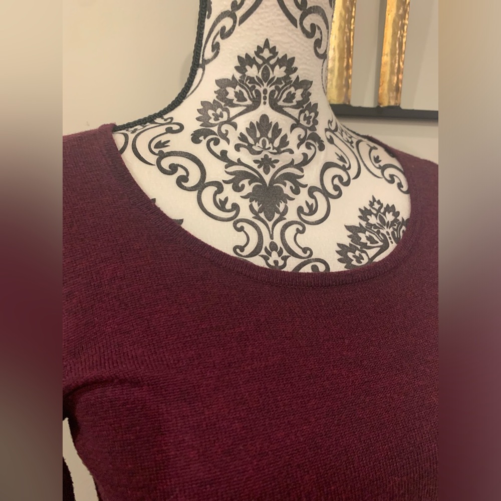 Neiman Marcus Wine Sweater Dress - Picture 5 of 6